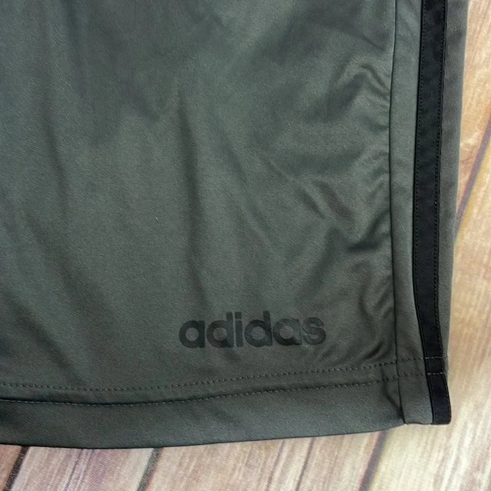 Adidas climate cool shorts - gray with black stripes - men’s small